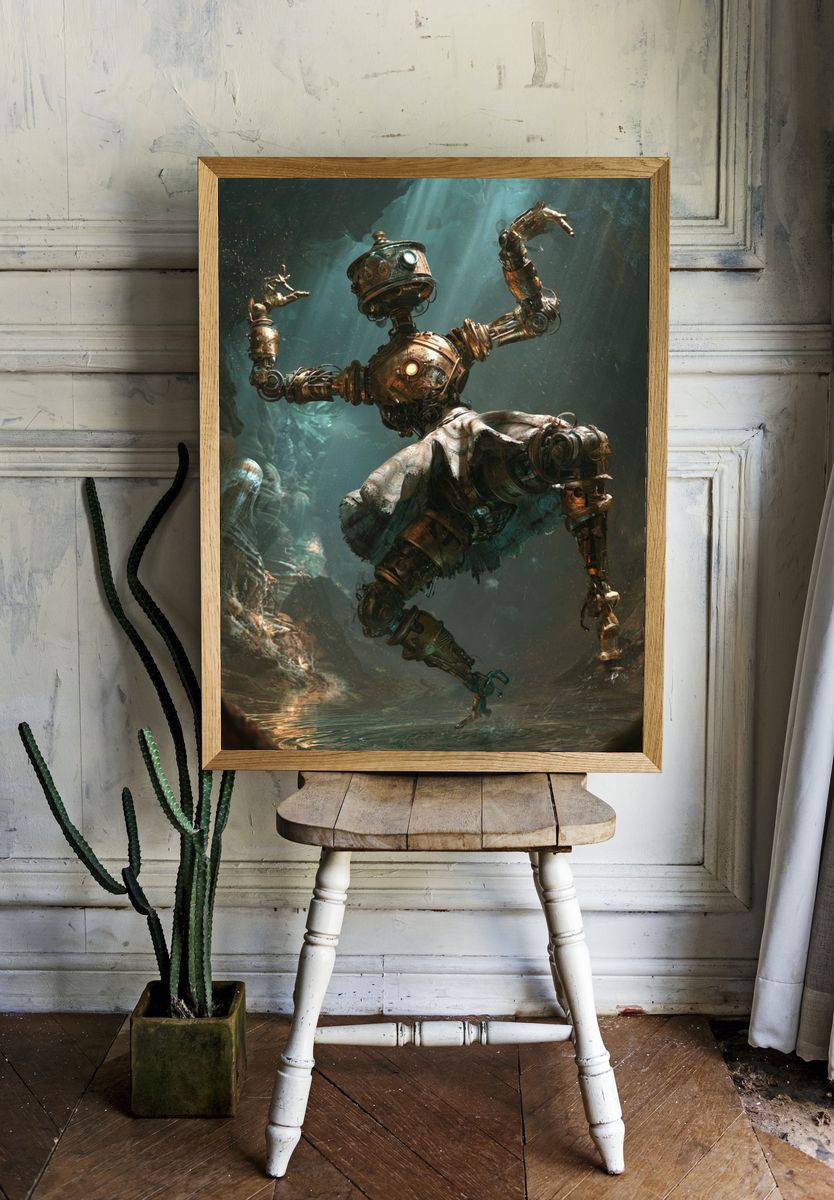 Steampunk Dancer Digital Art Poster. room preview