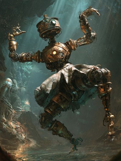 Steampunk Dancer Digital Art Poster. poster