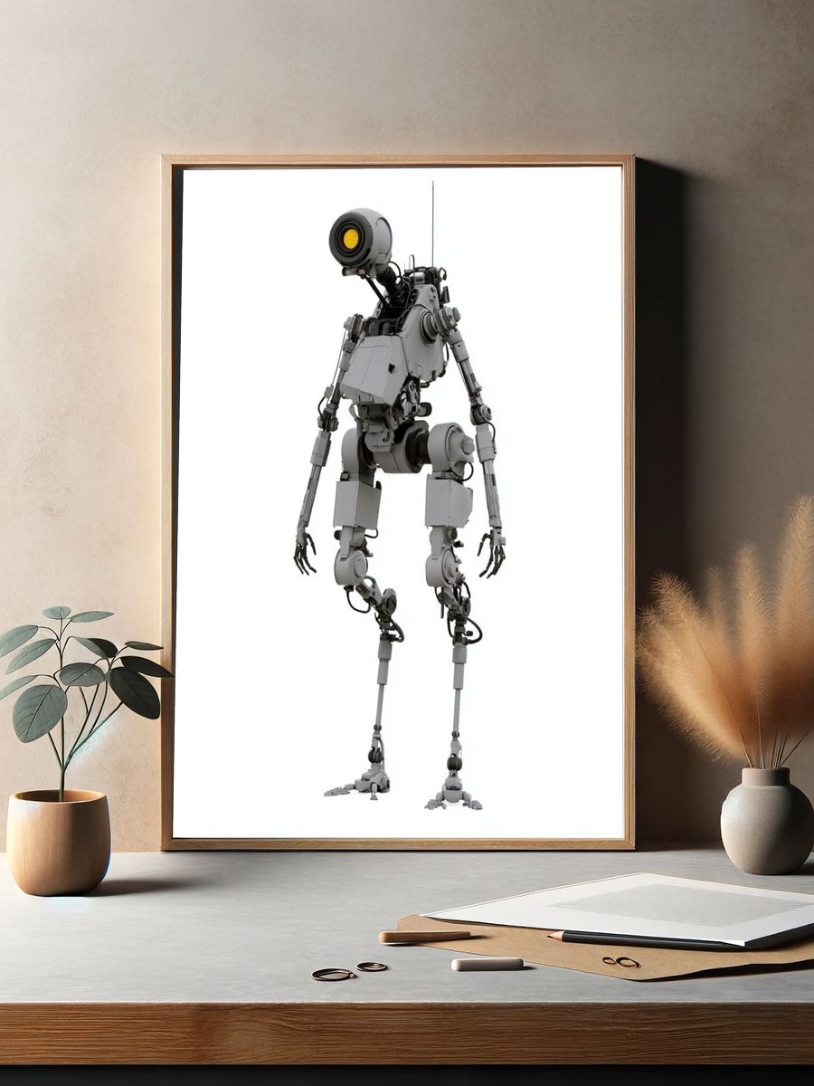Humanoid Robot Illustration Poster. — room view 2