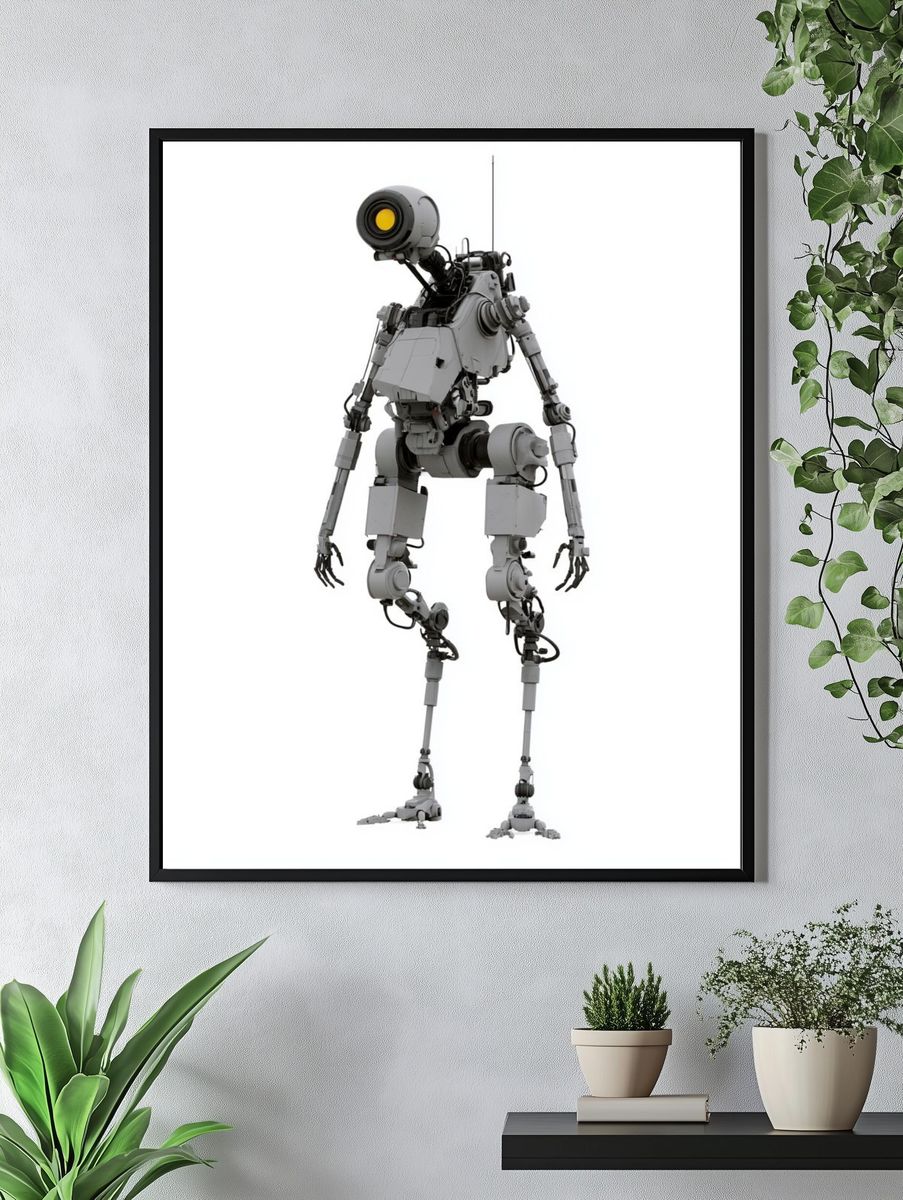 Humanoid Robot Illustration Poster. — room view 4