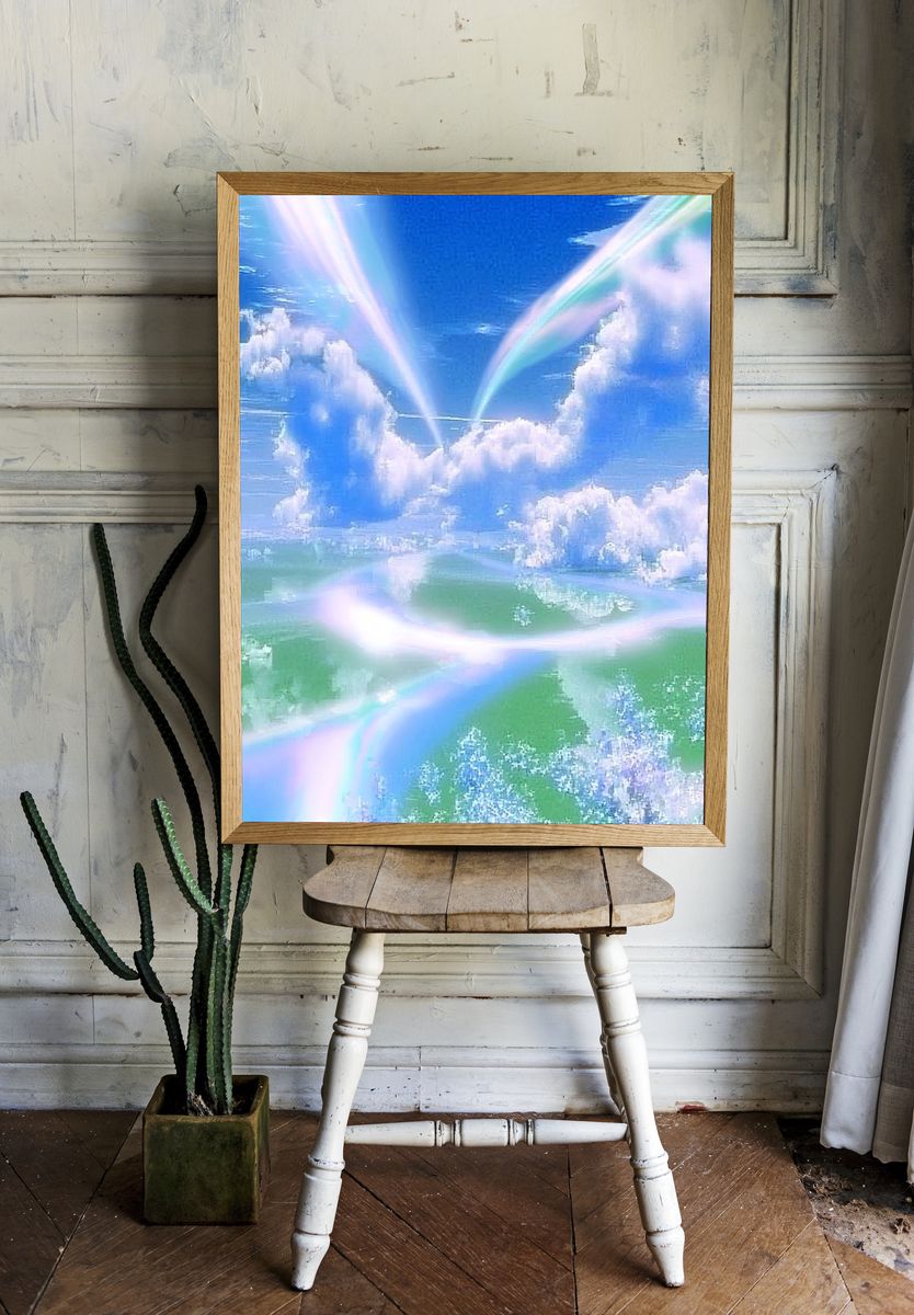 Dreamy Sky Clouds Poster. room preview