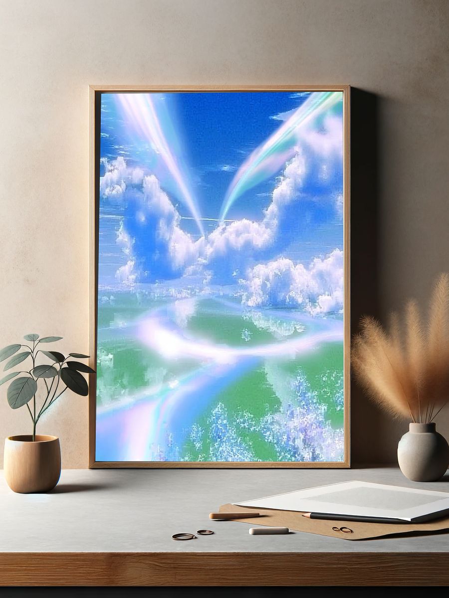 Dreamy Sky Clouds Poster. — room view 2