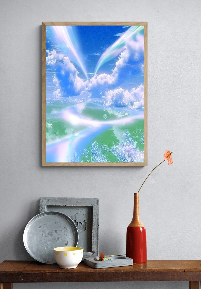 Dreamy Sky Clouds Poster. — room view 3