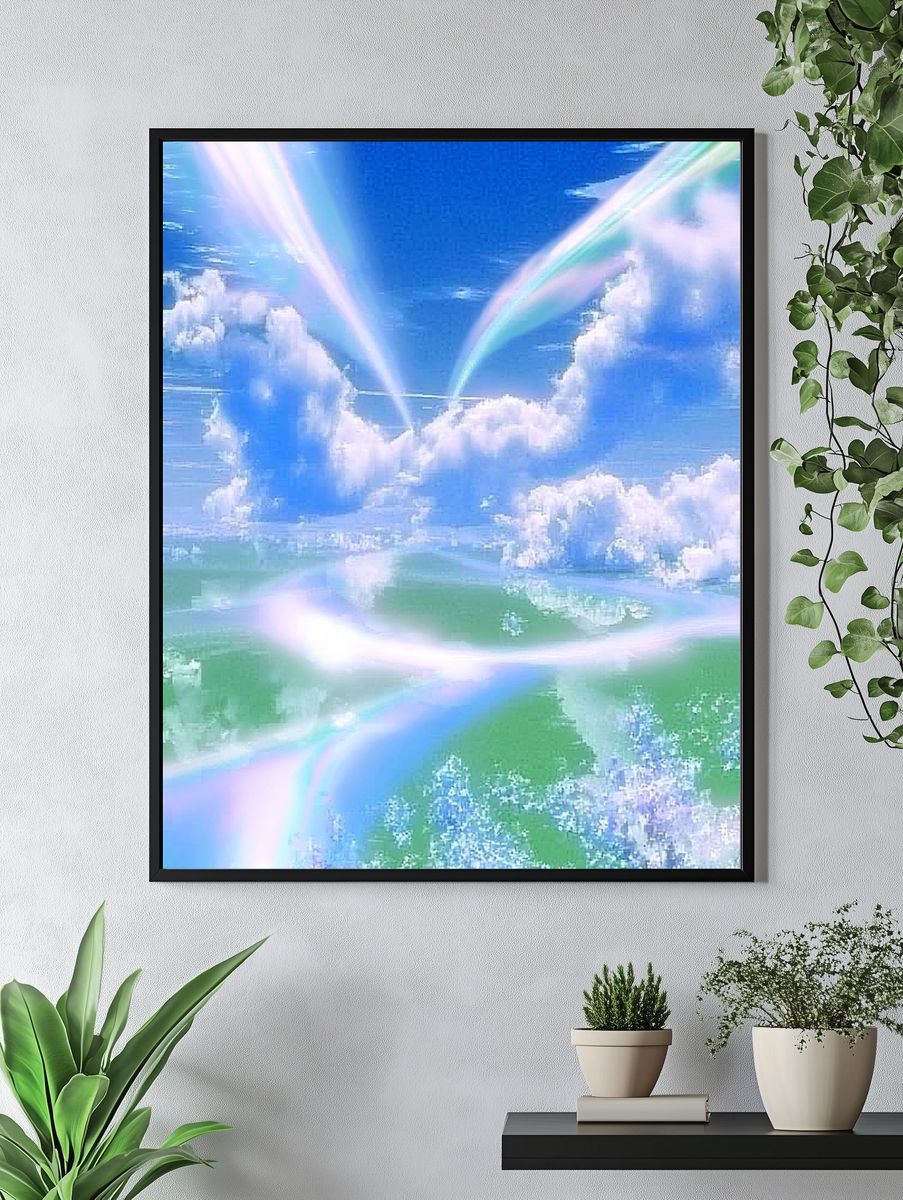Dreamy Sky Clouds Poster. — room view 4