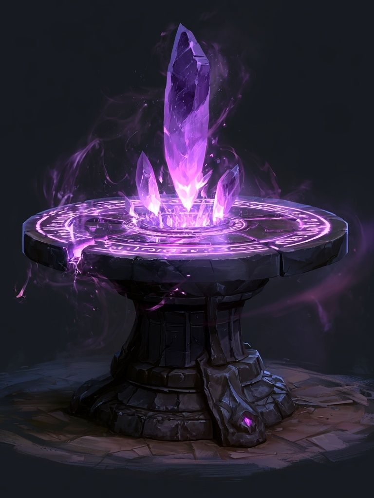 Arcane Crystal Altar Illustration Poster. poster — illustration art