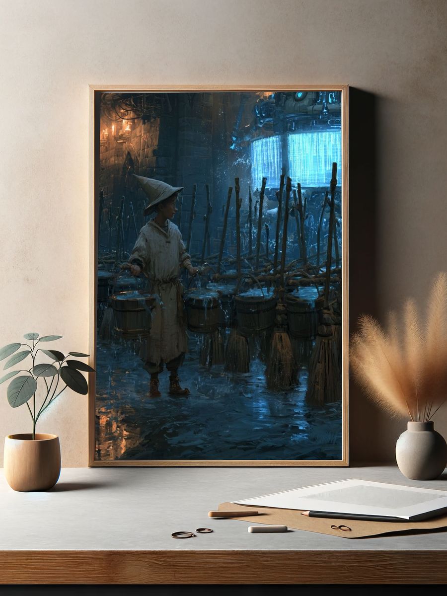 Wizard Workshop Fantasy Illustration Poster. — room view 2