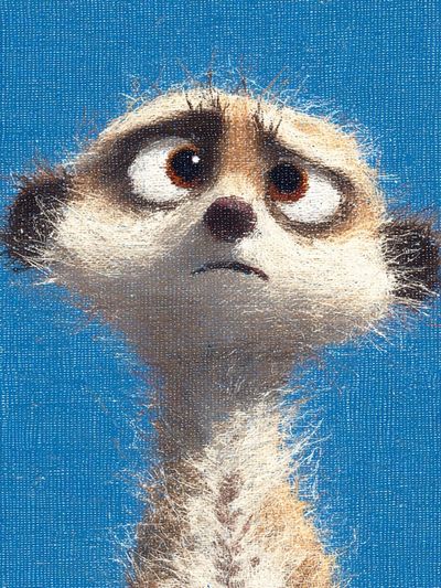 Meerkat Portrait Illustration Poster. poster print