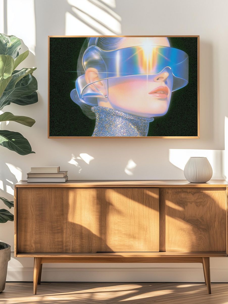 Holographic Portrait Illustration Poster. — room view 3