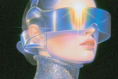Holographic Portrait Illustration Poster. poster