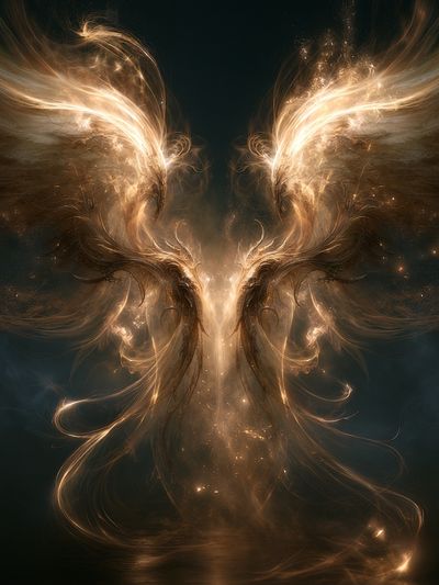 Celestial Angel Wings Illustration Poster.
