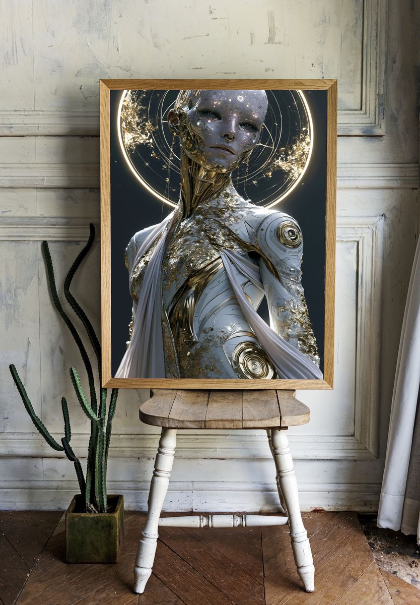 Celestial Android Portrait Print. — room view 1