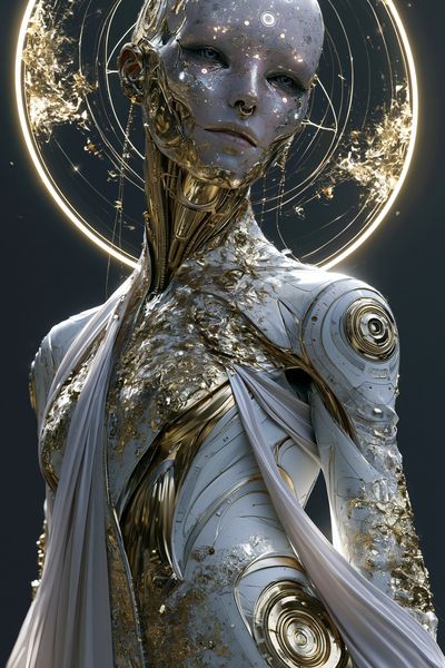 Celestial Android Portrait Print. poster print