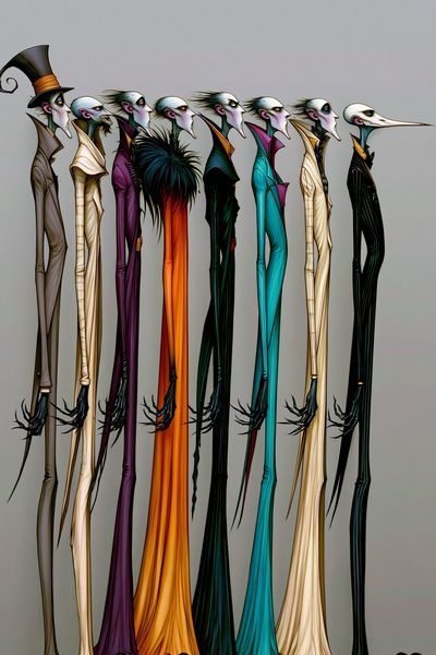 Surreal Fashion Figures Illustration Poster.