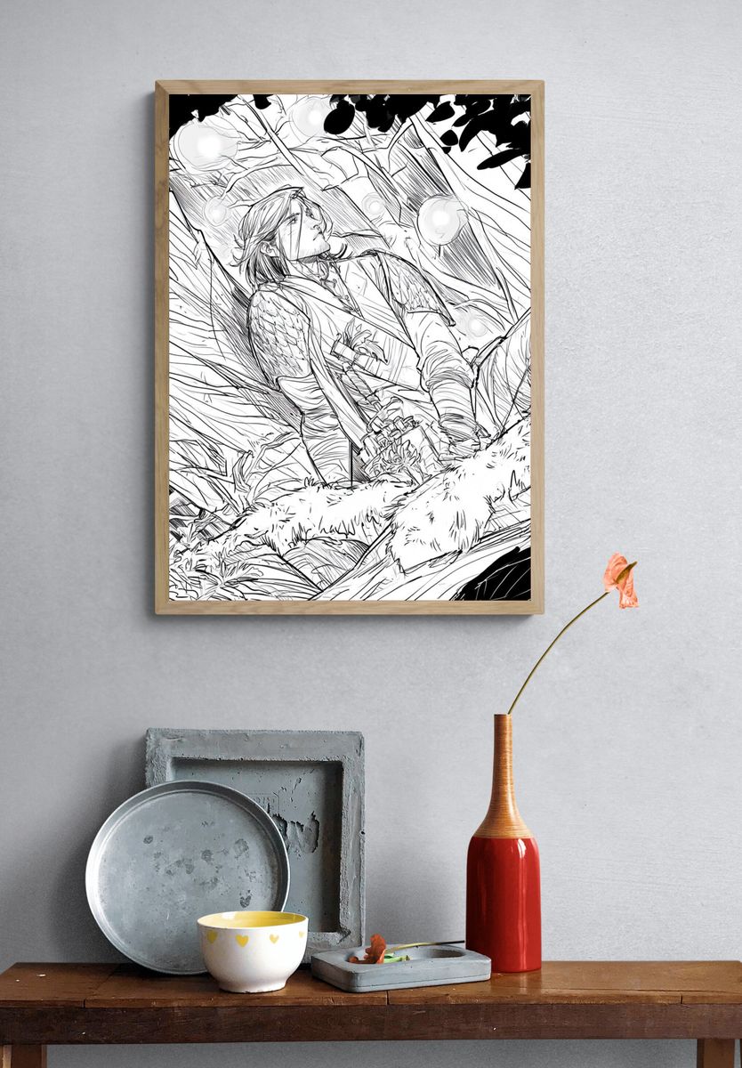 Fantasy Character Sketch Poster. — room view 3