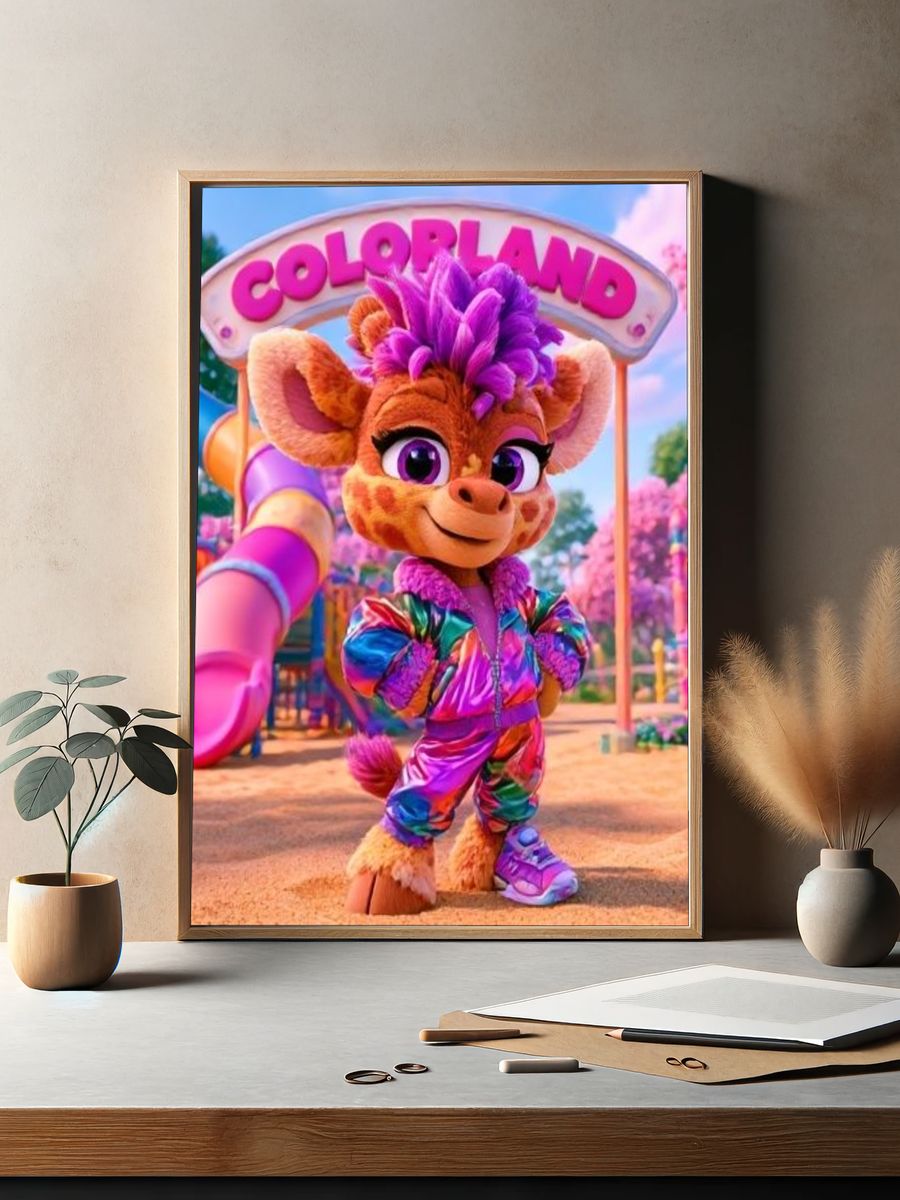 Colorland Character Illustration Poster. — room view 2