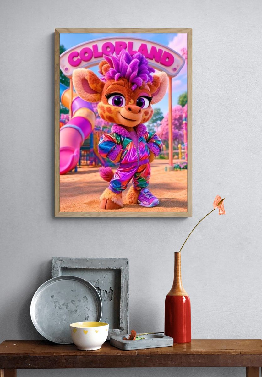 Colorland Character Illustration Poster. — room view 3