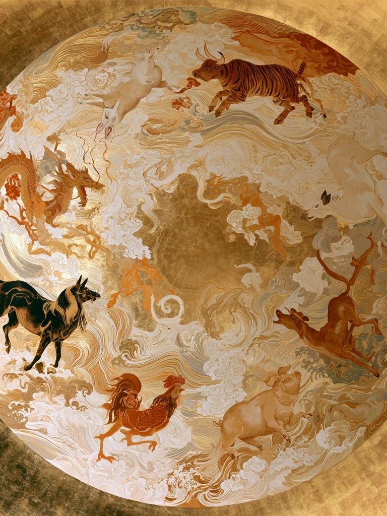 Celestial Zodiac Horses Illustration Poster. poster — illustration art