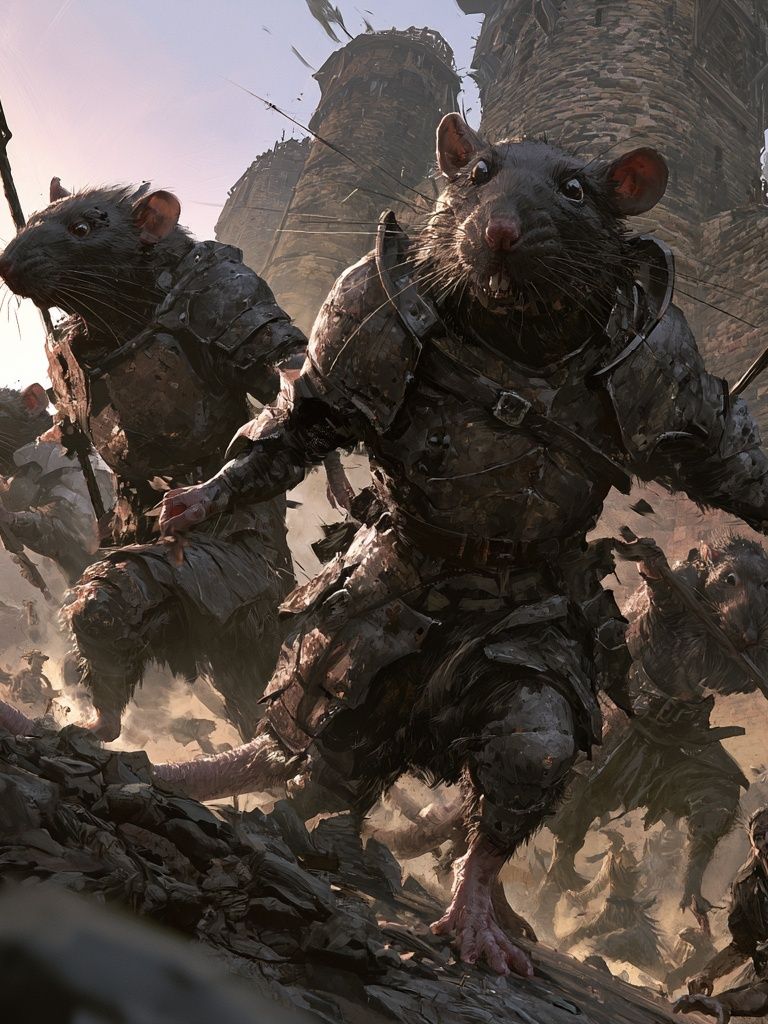 Rat Siege Fantasy Illustration Poster. poster detail