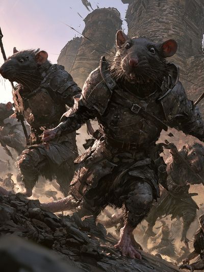 Rat Siege Fantasy Illustration Poster. poster