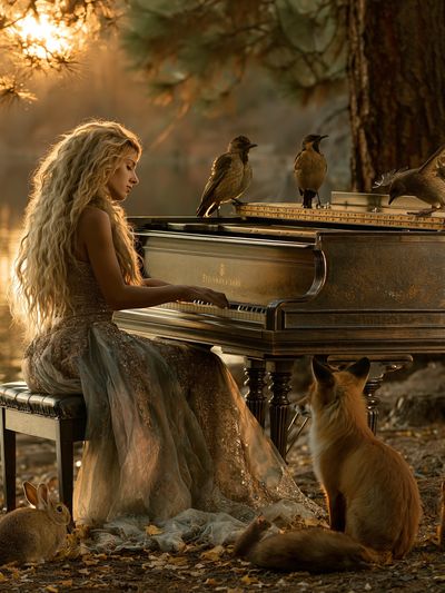 Forest Piano Dreamscape Print. poster print