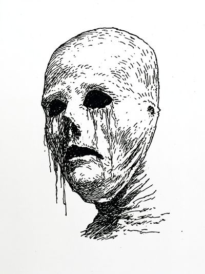 Haunting Skull Ink Poster.
