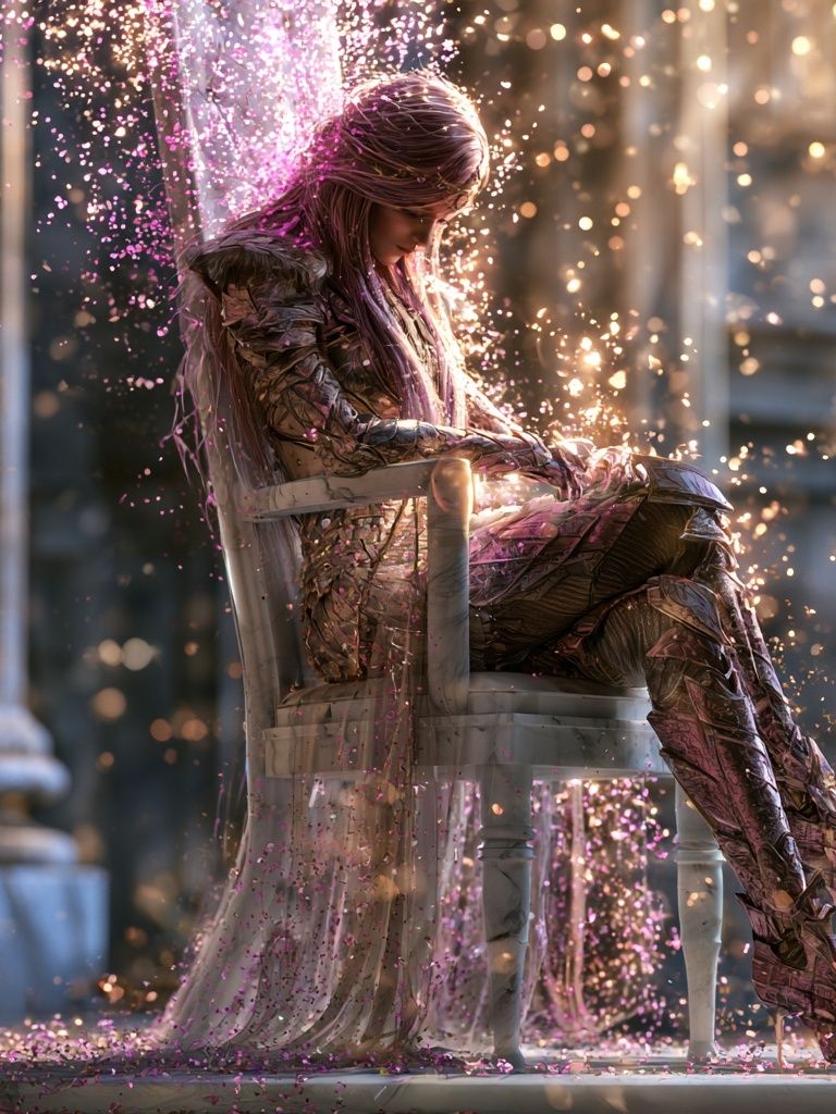 Enchanted Seated Figure Digital Art Print. poster detail