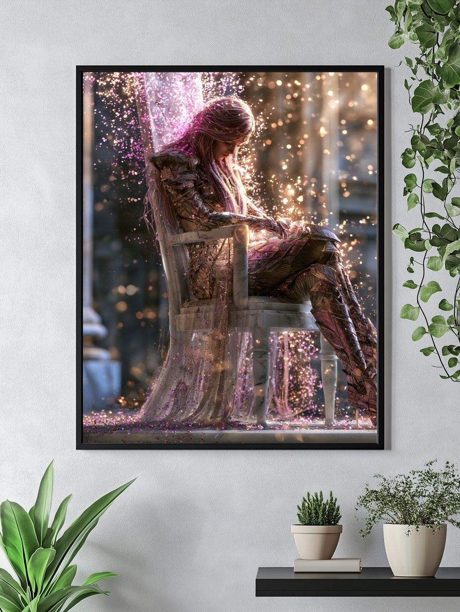 Enchanted Seated Figure Digital Art Print. — room view 4