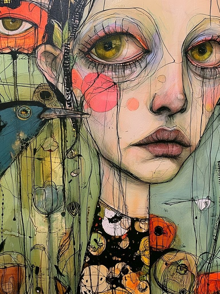 Surreal Girl Portrait Illustration Poster. poster — illustration art