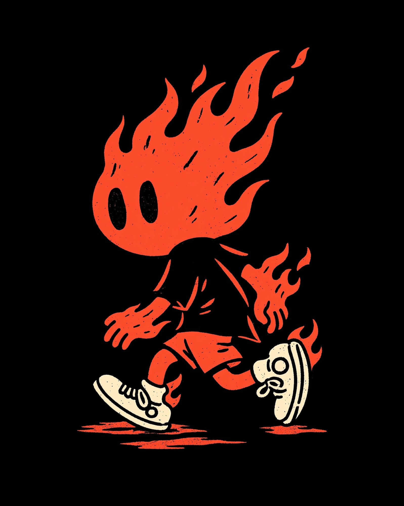 Flaming Runner Illustration Poster. poster detail