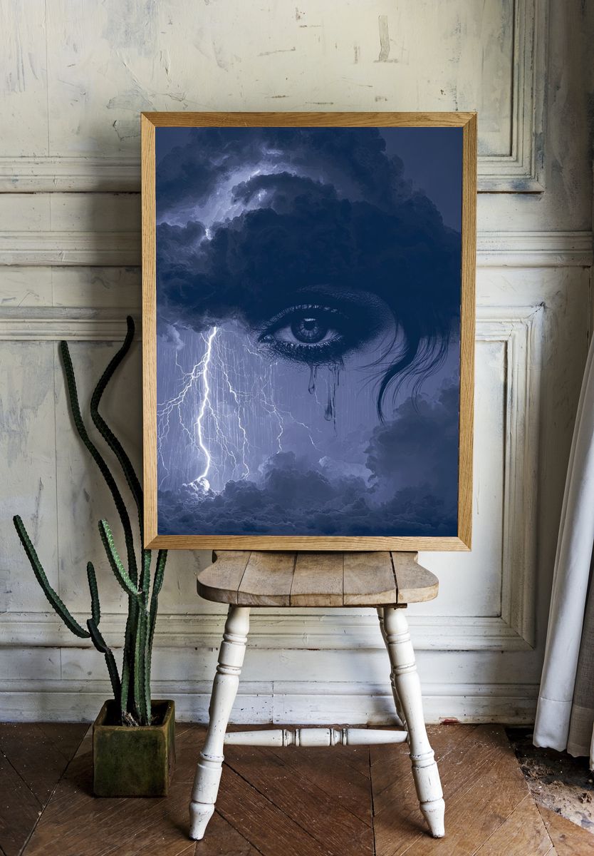 Storm Eye Surrealism Print. — room view 1