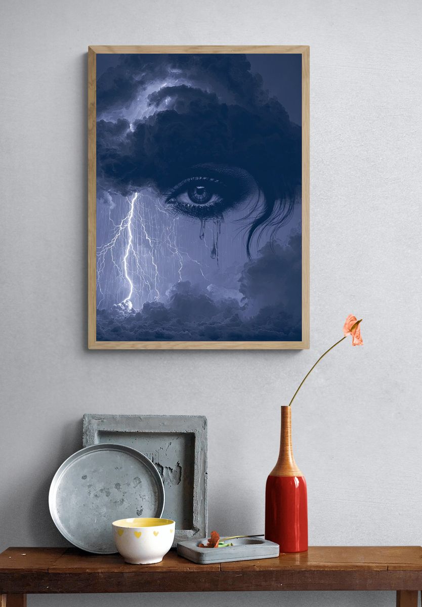 Storm Eye Surrealism Print. — room view 3