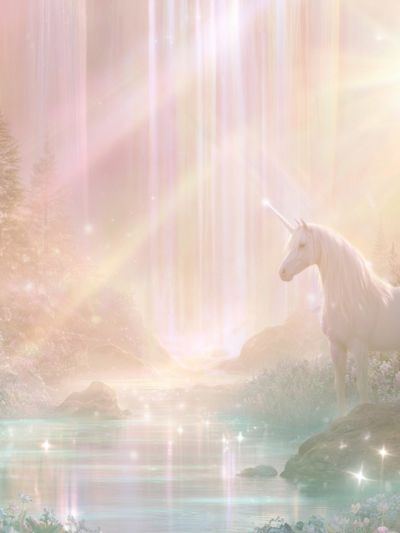 Enchanted Unicorn Forest Print. poster