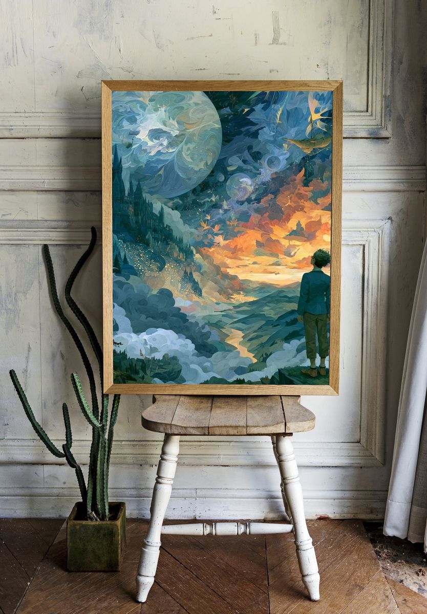 Dreamscape Castle Landscape Print. room preview