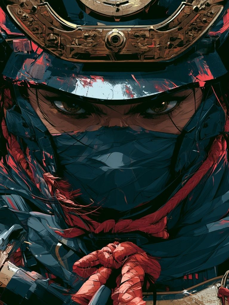 Samurai Warrior Digital Art Poster. poster detail