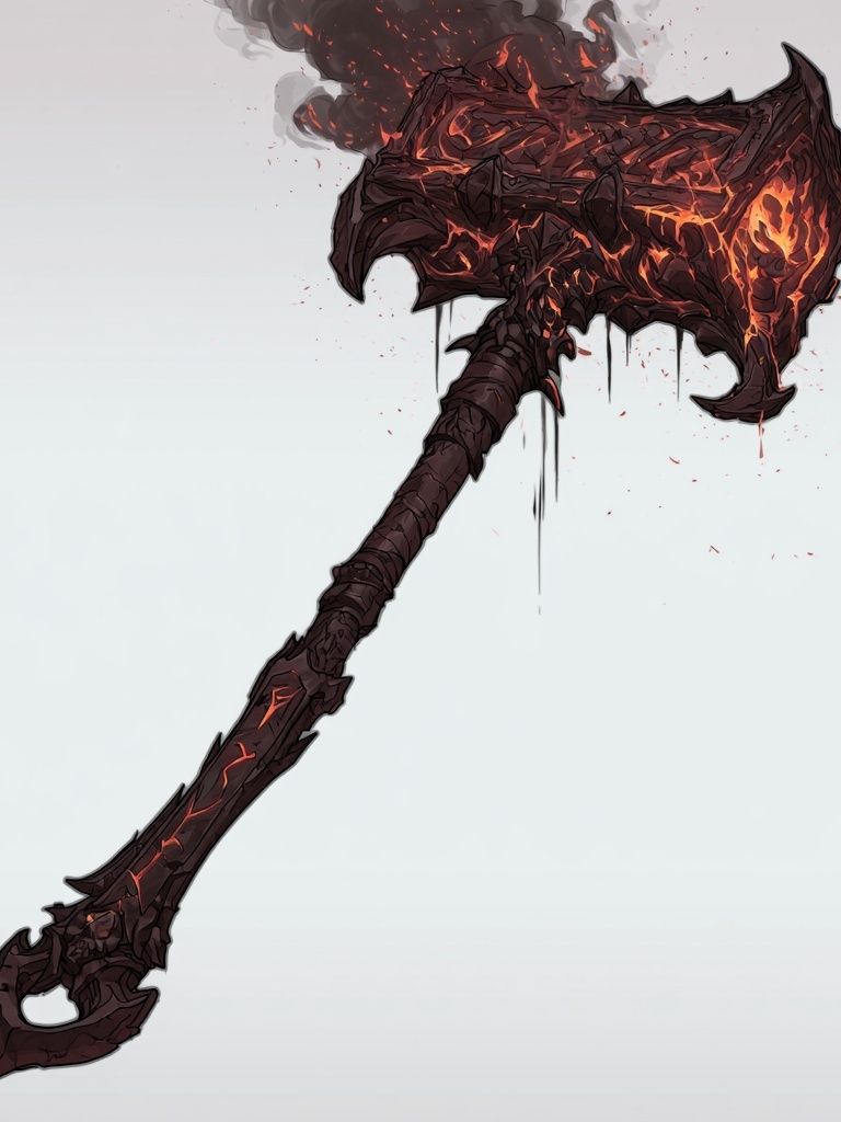 Molten Battle Axe Illustration Poster. poster detail