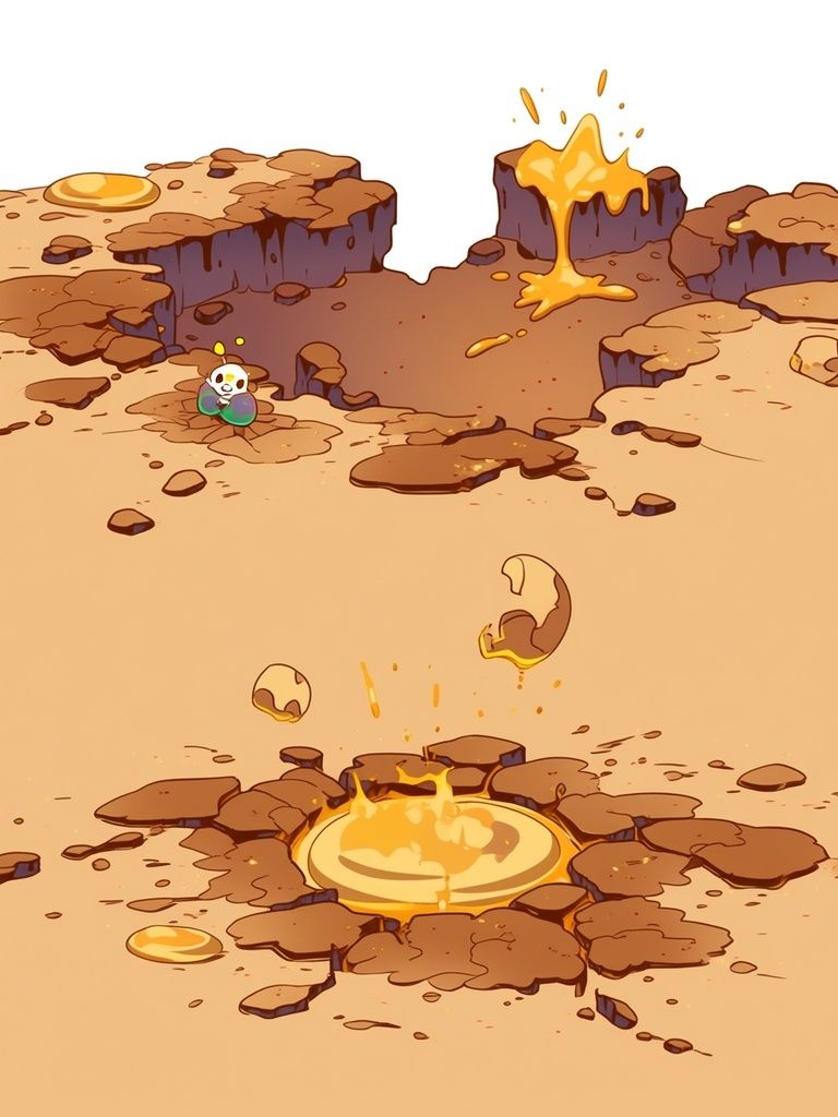 Molten Crater Illustration Poster. poster detail
