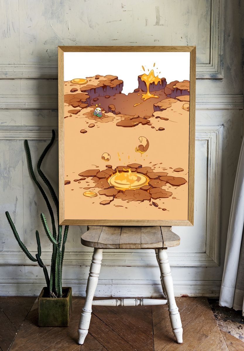 Molten Crater Illustration Poster. room preview