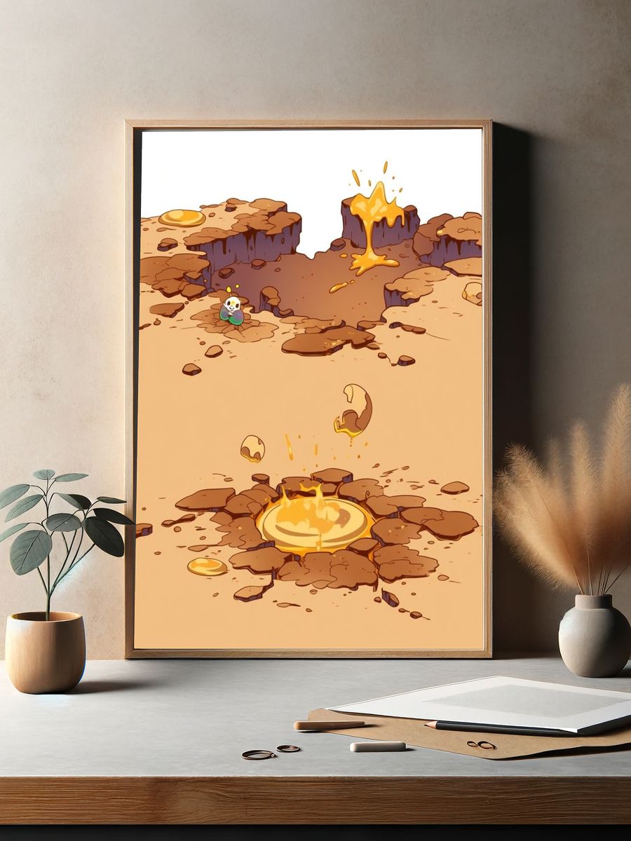 Molten Crater Illustration Poster. — room view 2