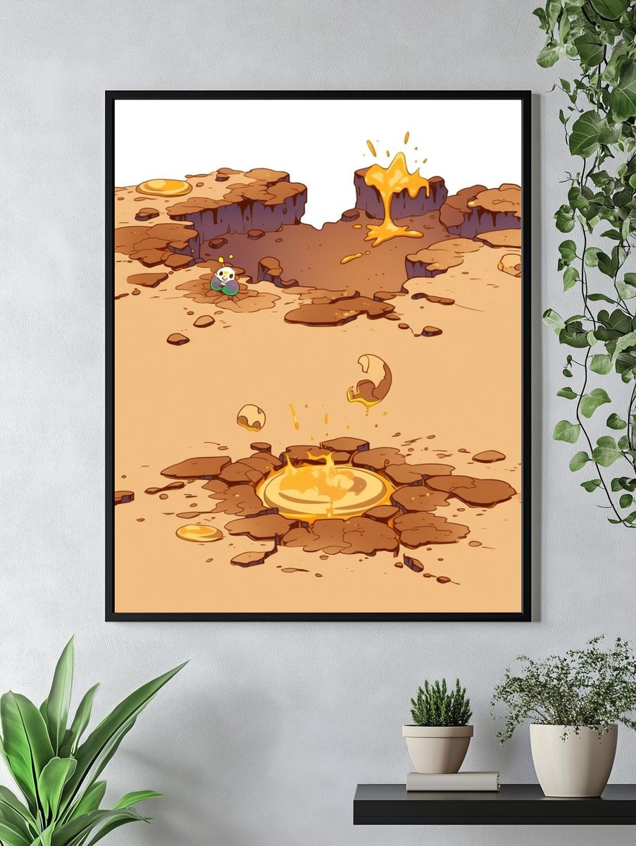 Molten Crater Illustration Poster. — room view 4