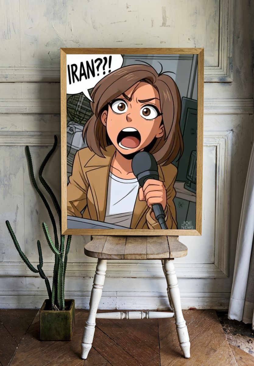 Shocked Reporter Illustration Poster. room preview