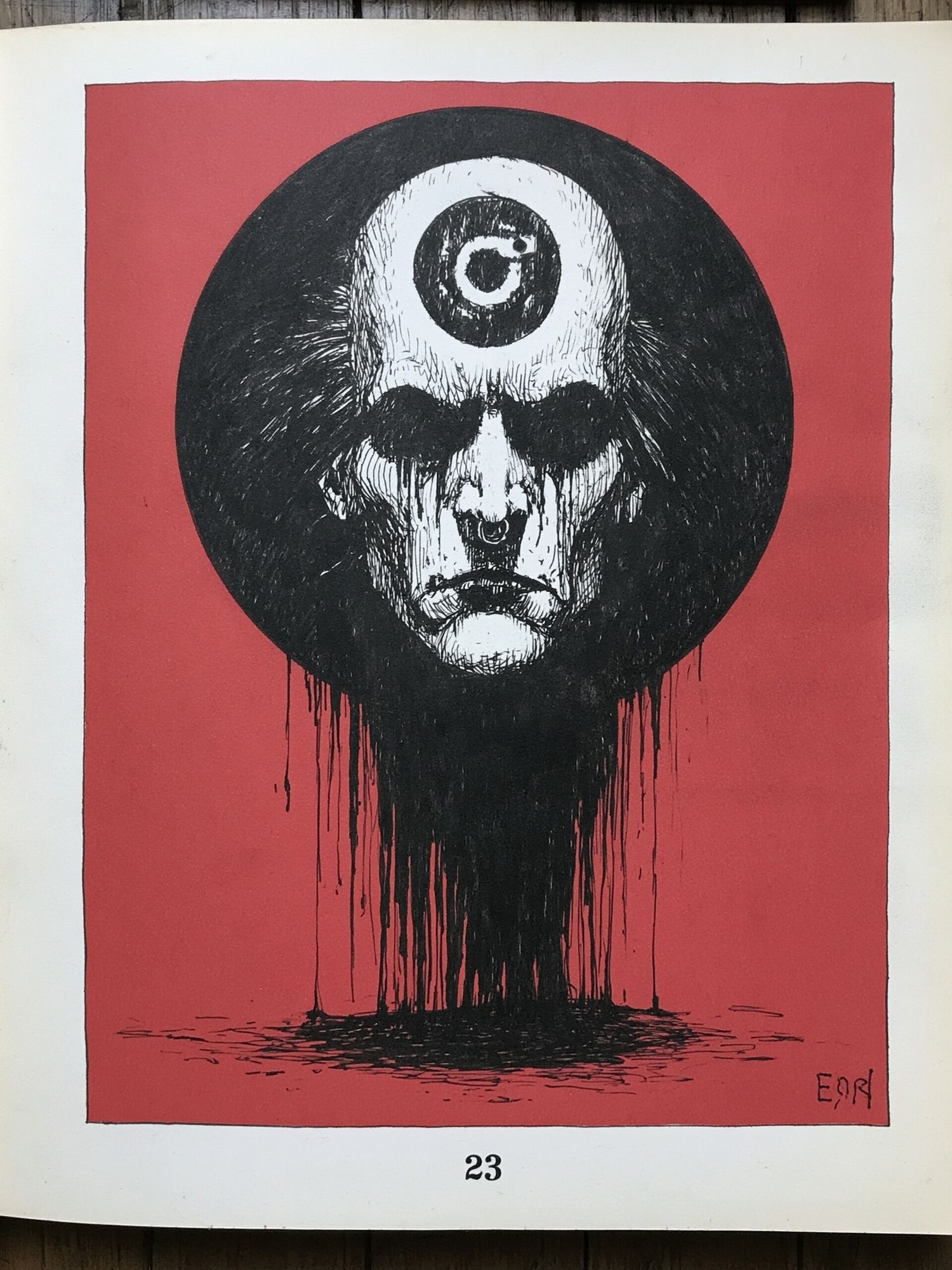 Surreal Skull Portrait Print. poster — illustration art