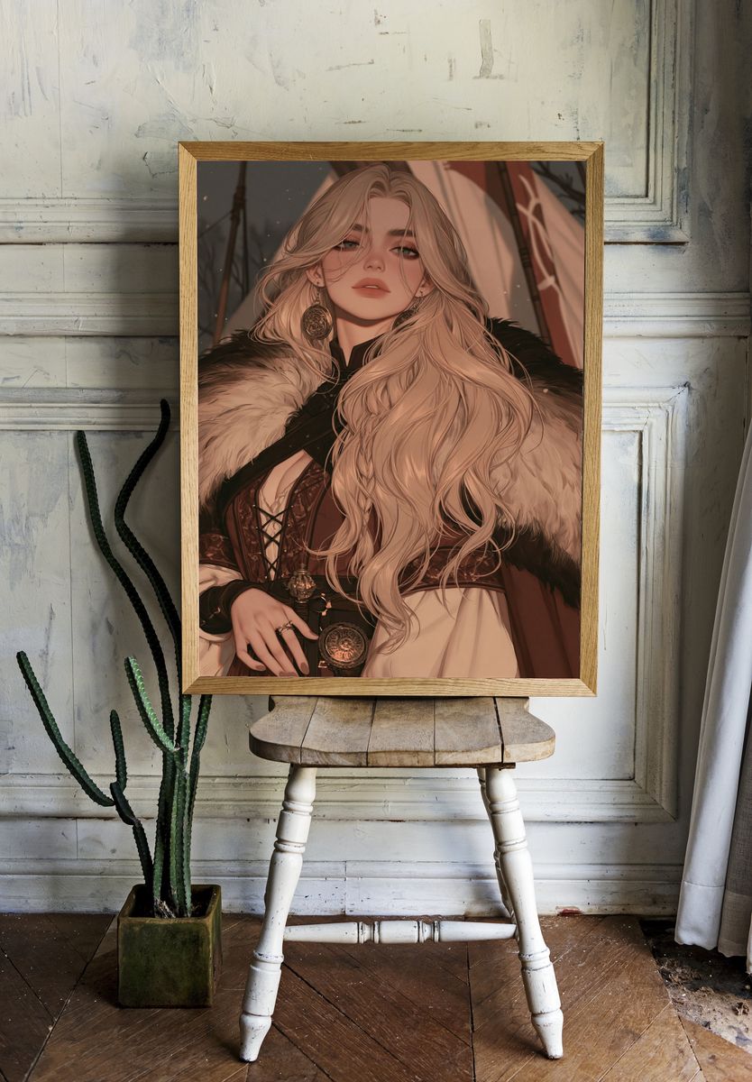 Surreal Skull Portrait Print. room preview