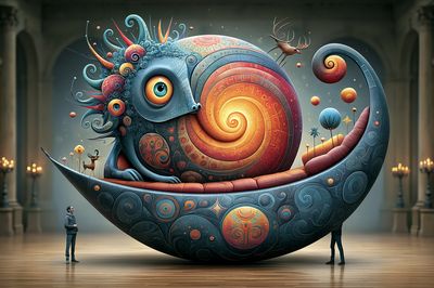 Surreal Snail Dreamscape Poster. poster print