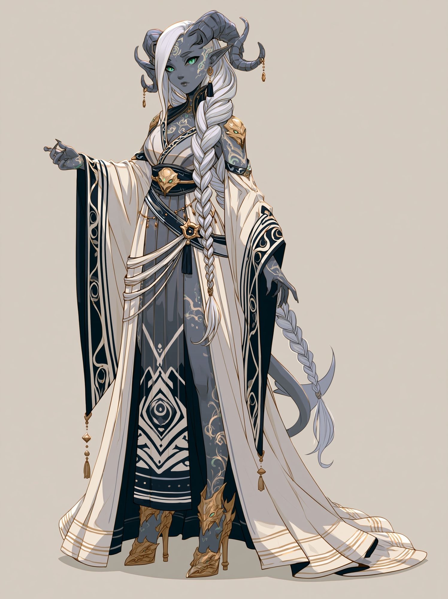Horned Fantasy Character Illustration Poster. poster — illustration art