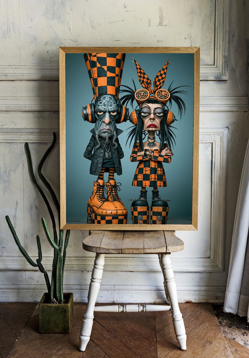 Punk Duo Character Print. — room view 1