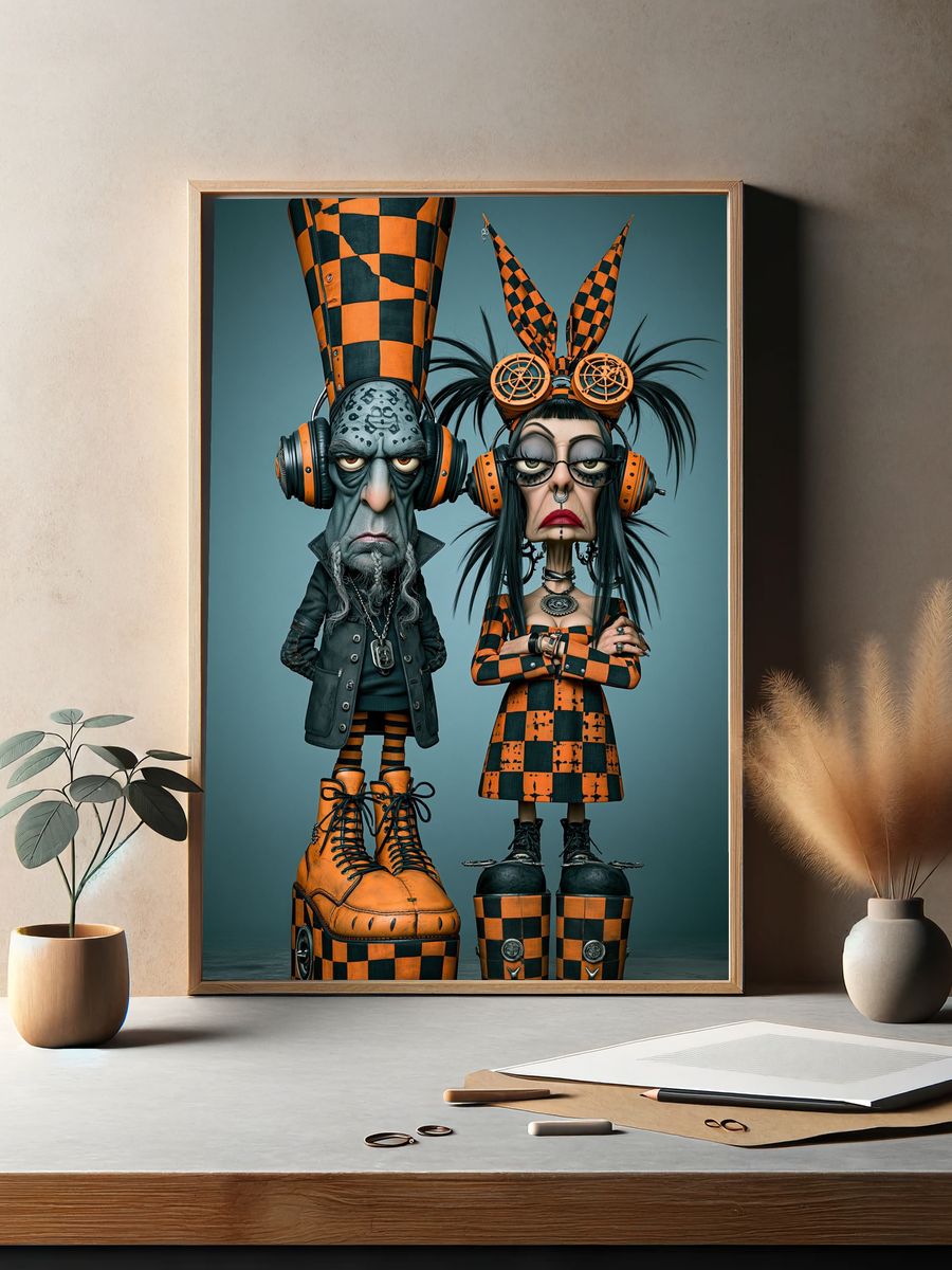 Punk Duo Character Print. — room view 2