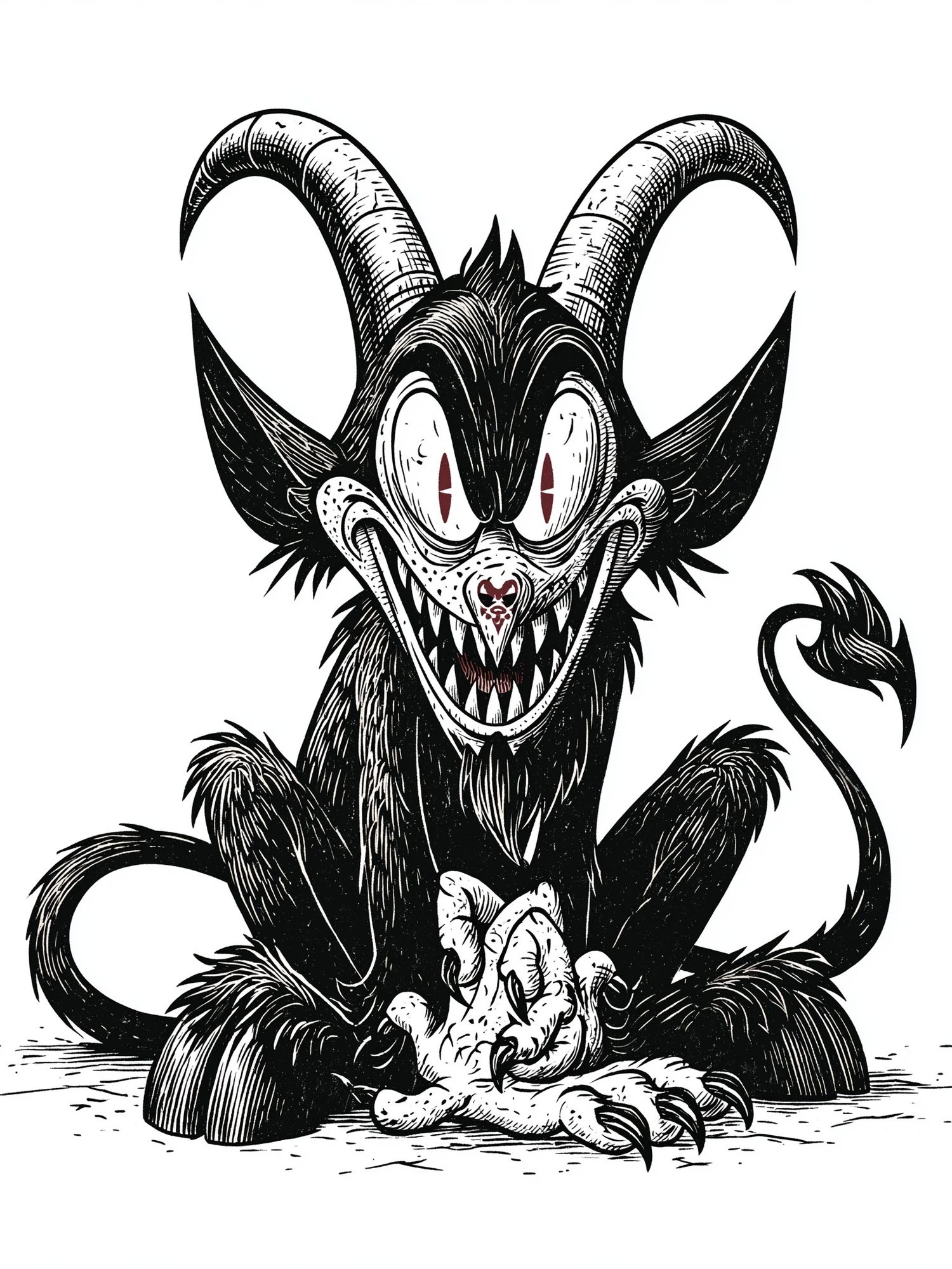 Demonic Goat Illustration Poster. poster detail