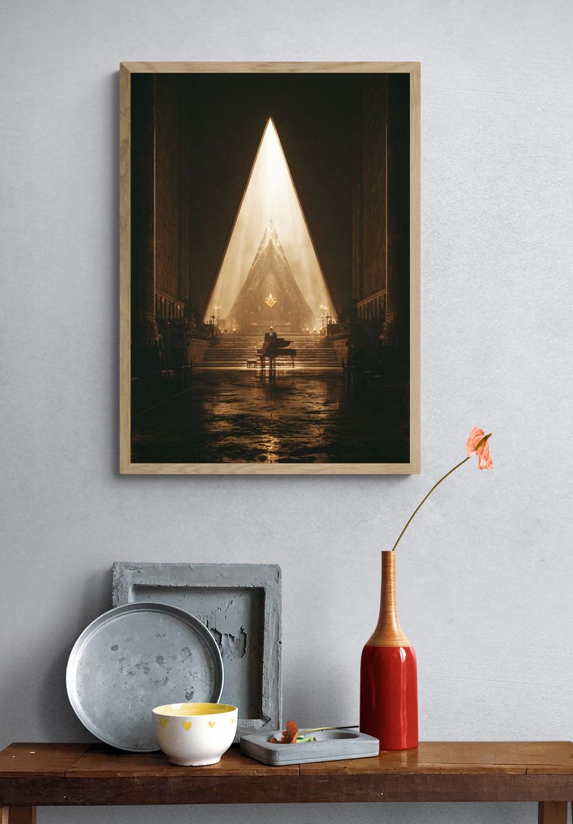 Cathedral Piano Hallway Poster. — room view 3