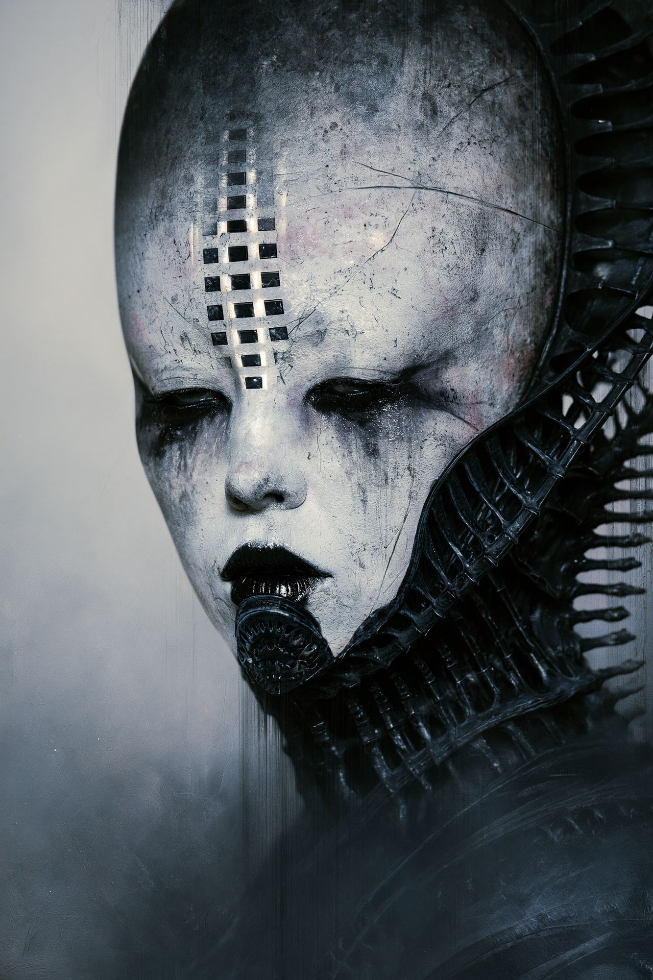 Cyberpunk Mask Portrait Poster. poster detail