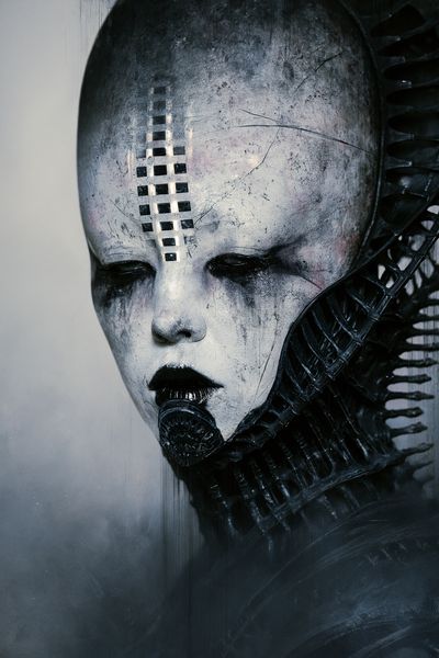 Cyberpunk Mask Portrait Poster. poster